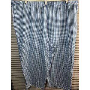 Blair Capri Pants PLus Size 3XL 3X XXX Blue White Gingham PLaid Cotton POckets